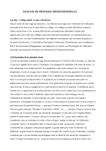 Analyse de pratique professionnelle : Deuil en milieu scolaire