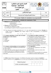 Examen Sciences de la Vie et de la Terre - Bac International