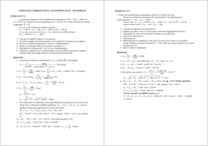 Transformateur Monophasé: Exercices Corrigés