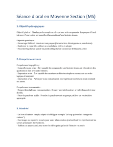Plan de séance : Expression orale en MS