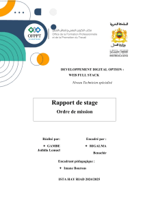 Rapport de stage(Ordre de mission)