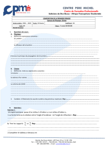 Examen Physique-Chimie 1ère année CM-EM-MK