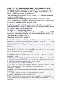 Exercices: Masses Molaires et Formules Brutes