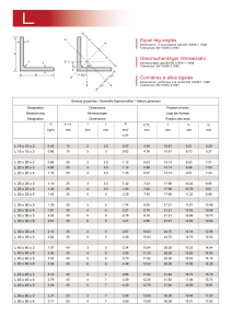 Cornières à ailes égales : dimensions et propriétés