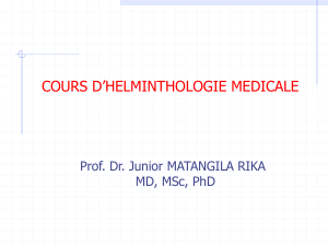 Cours d'Helminthologie M&eacute;dicale - Parasitologie