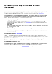 Quality Assignment Help to Boost Your Academic Performance