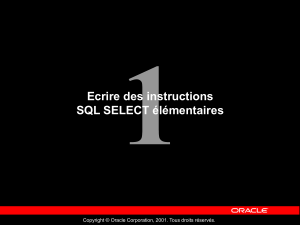 Instructions SQL SELECT &eacute;l&eacute;mentaires - Tutoriel Oracle