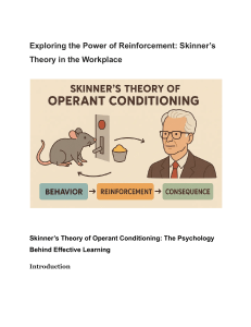 Skinner's Theory in Workplace Learning: Operant Conditioning