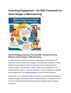 DDE Framework: Gamified Microlearning Design for Engagement