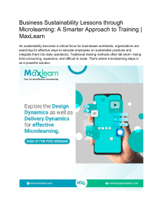 Sustainability Training: Microlearning for Business Success