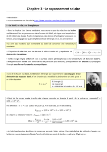 Rayonnement solaire : Chapitre de cours sur l'énergie solaire