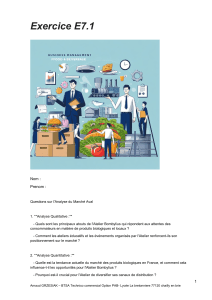 Exercice : Analyse de marché, diagnostic d'entreprise, stratégie marketing