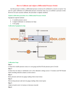 Calibrating Differential Pressure Switches: A Guide