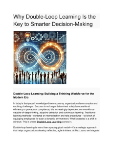 Double-Loop Learning: Smarter Decision-Making