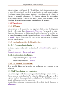 Électrostatique : Cours sur l'électrisation et la loi de Coulomb