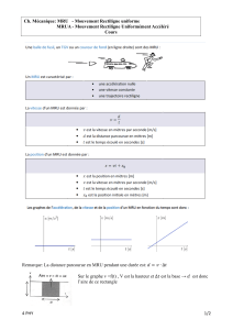 MRU & MRUA: Notes de cours sur le mouvement uniforme