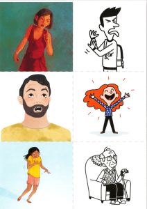 Illustrations d'émotions : Apprendre les expressions faciales