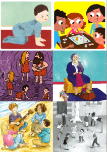 Illustration des étapes de la vie et des contextes sociaux