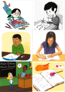 Illustration éducative pour enfants : activités scolaires