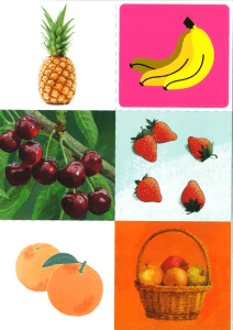 Image de fruits : Ananas, bananes, cerises, fraises, oranges, pommes