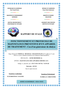 Rapport de Stage: Maintenance Générateur Dialyse - Génie Biomédical