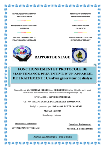 Rapport de stage : Maintenance générateur de dialyse