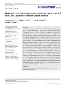 Soil Fauna & Carbon Accrual in Perennial Grass Systems