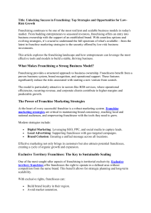 Franchising: Strategies & Opportunities for Low-Risk Growth
