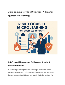 Risk Mitigation: Microlearning for Business Growth