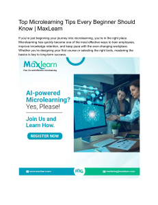 Top Microlearning Tips Every Beginner Should Know   MaxLearn