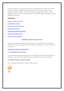 Anémie : Causes, Symptômes et Traitements