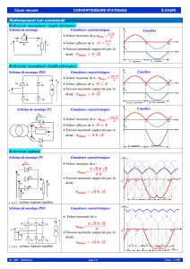 Convertisseurs Statiques: Redressement Non Command&eacute; - Cours R&eacute;sum&eacute;