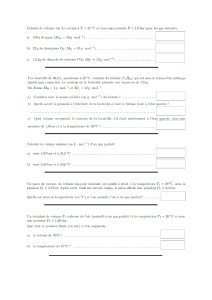 Exercices : Gaz Parfaits, Volume, Pression, Température