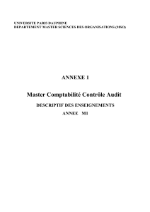 Master comptabilité, controle et audit