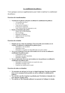 Conditionnel de politesse : Exercices de français