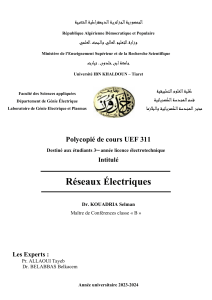Réseaux Électriques: Cours d'Électrotechnique