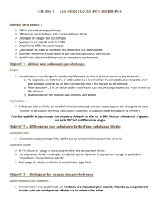 Substances psychotropes : Aperçu du cours