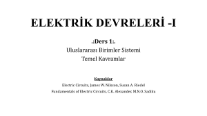 Elektrik Devreleri I: Temel Kavramlara Giriş