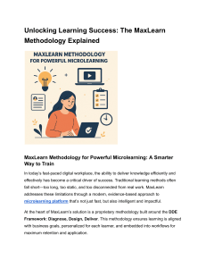 MaxLearn Methodology: Microlearning for Business Impact