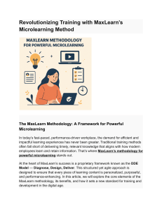 MaxLearn's Microlearning Methodology: DDE Framework