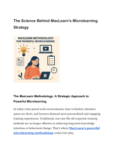 MaxLearn Microlearning: A Strategic Approach