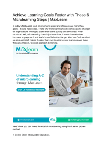 Microlearning: Achieve Learning Goals Faster with MaxLearn