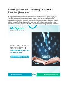 Microlearning: Simple & Effective Training for Modern Workplaces
