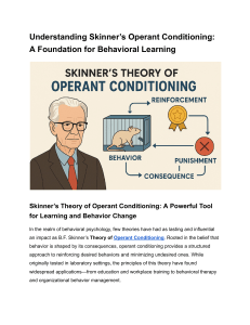 Skinner's Operant Conditioning: Theory & Applications