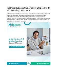 Teaching Business Sustainability Efficiently with Microlearning   MaxLearn