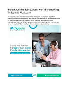 Microlearning Snippets: Instant On-the-Job Support | MaxLearn