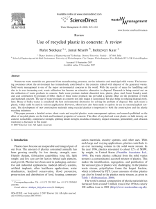Recycled Plastic in Concrete: A Review