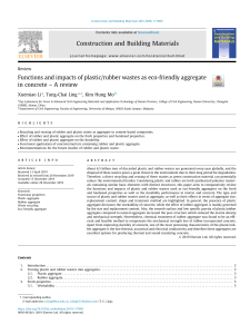 Plastic/Rubber Waste in Concrete: A Review