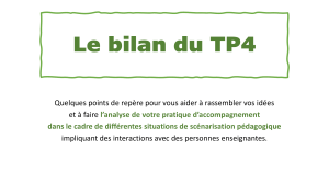 Bilan TP4 : Accompagnement et Scénarisation Pédagogique