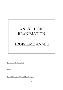 Cours Anesth&eacute;sie R&eacute;animation - Infirmi&egrave;res S&eacute;gou